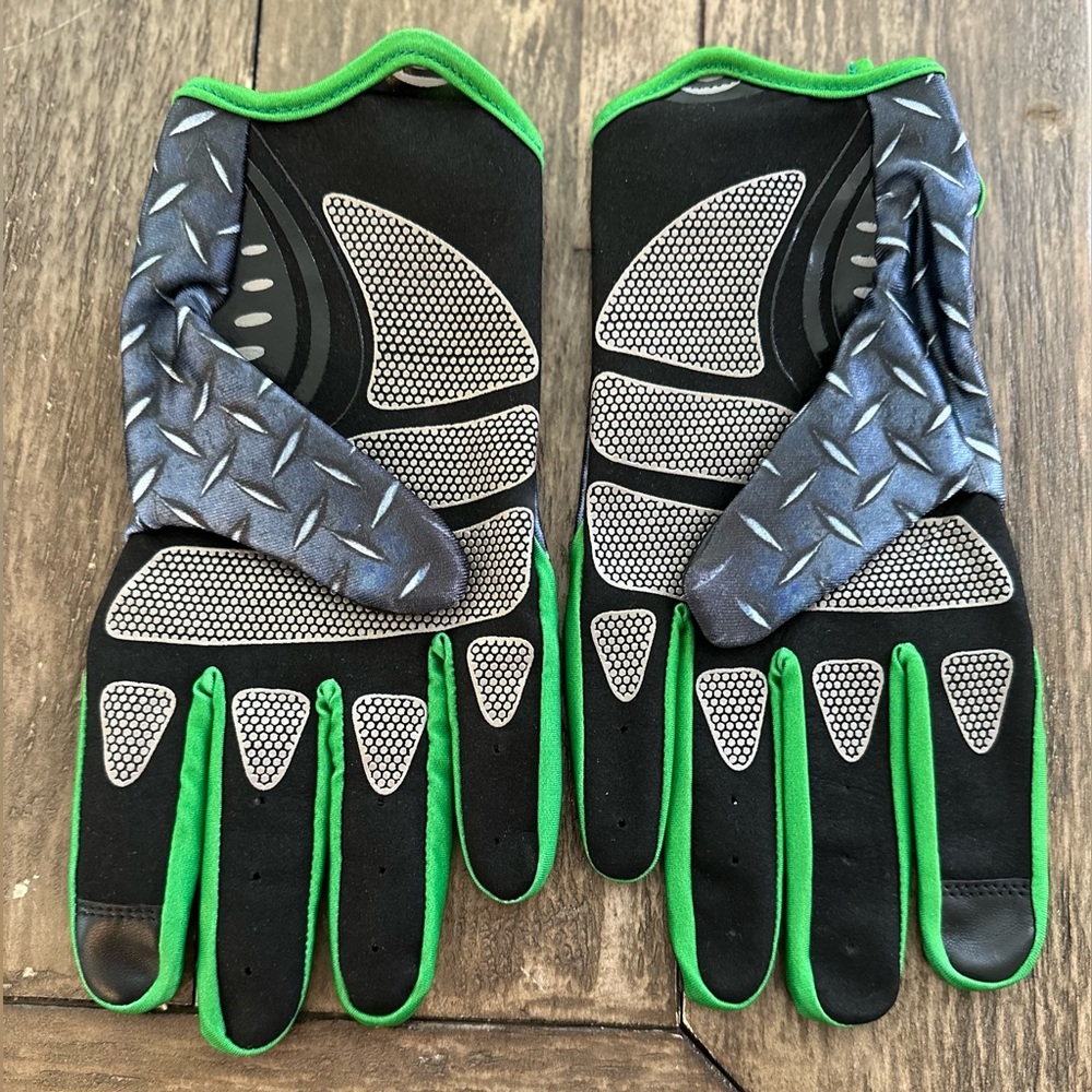 PiranaZ Psycho Speed Skull Racing Gloves Green Unisex - Picture 6 of 8